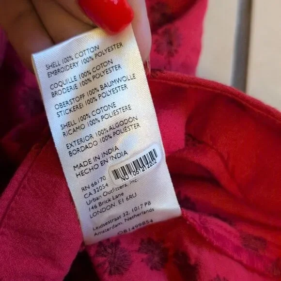 NWT Free People Juni Mini Dress Red Embroidered Cross Back  Size M - Picture 6 of 10